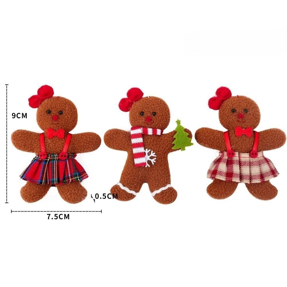 

3pcs Set Christmas Gingerbread Man Hanging Ornaments Christmas Tree Decorations Christmas Women 3pcs