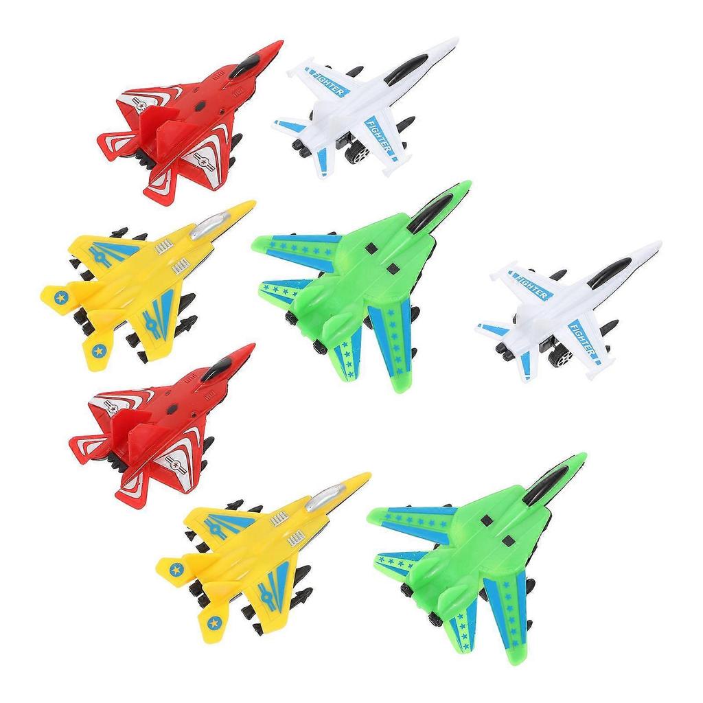 8Pcs Airplane Toys Simulation Fighter Toys Kids Funny Aircraft Model Toys