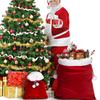 1 Stück Weihnachtsmann Großer Geschenksack Heiligabend Geschenktasche Party Weihnachtsmann Requisite Feiertags-Geschenktasche Beutel mit Kordelzug für Süßigkeiten & Spielzeug