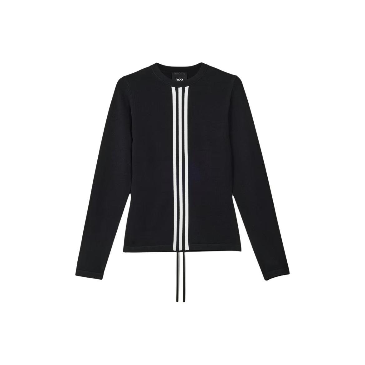 

Y-3 Полосатая приталенная футболка с длинным рукавом Женские топы KB3692 L