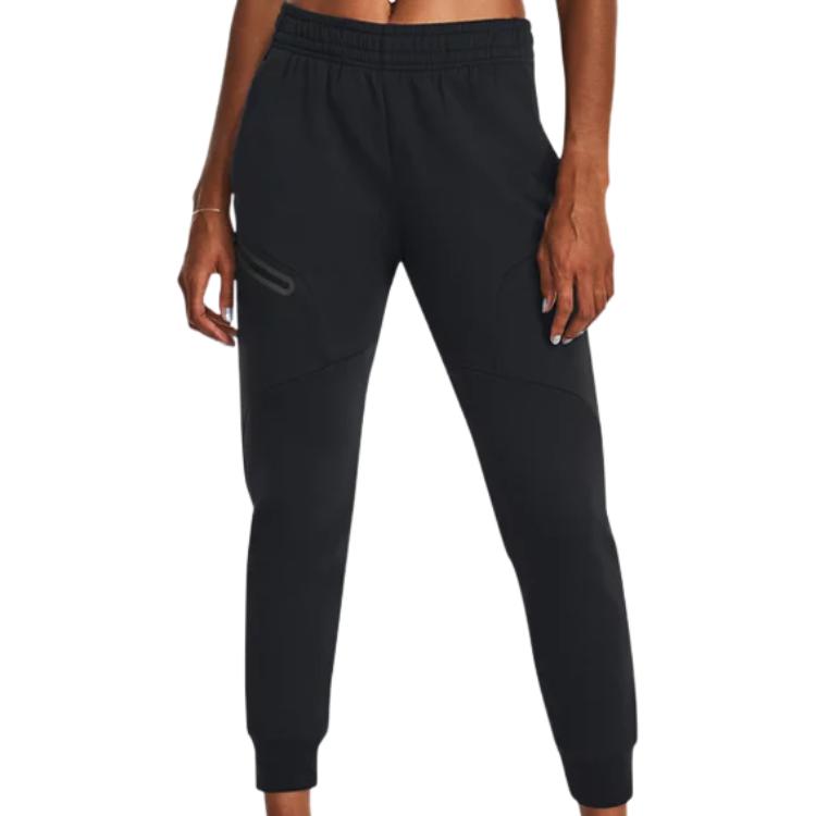 Under Armour Unstoppable Solid Fleece Training Jogger Pants Women bottoms Black 1379846-001