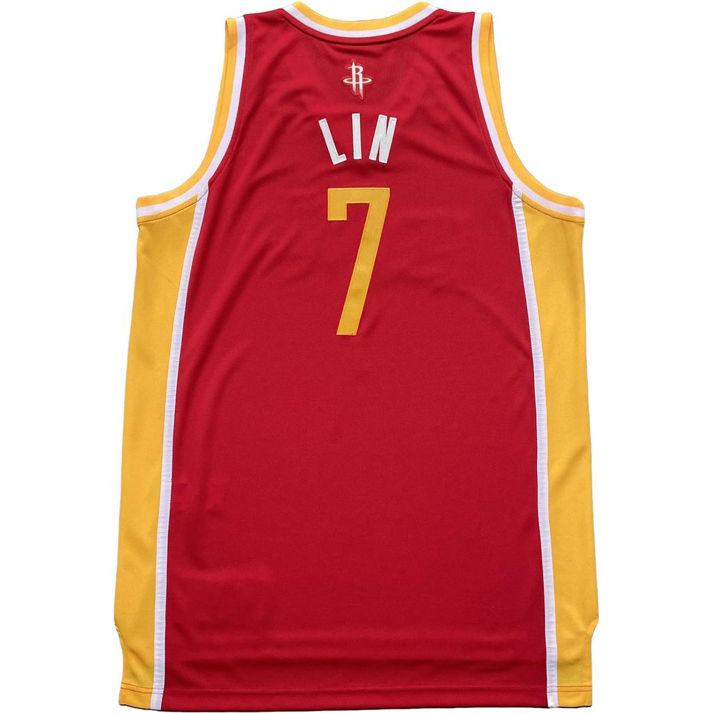 Adidas X NBA Houston Rockets Swingman Fan Edition Jeremy Lin V-Neck Fashion Soft Sleeveless Basketball Jersey Unisex Jersey Red L84577