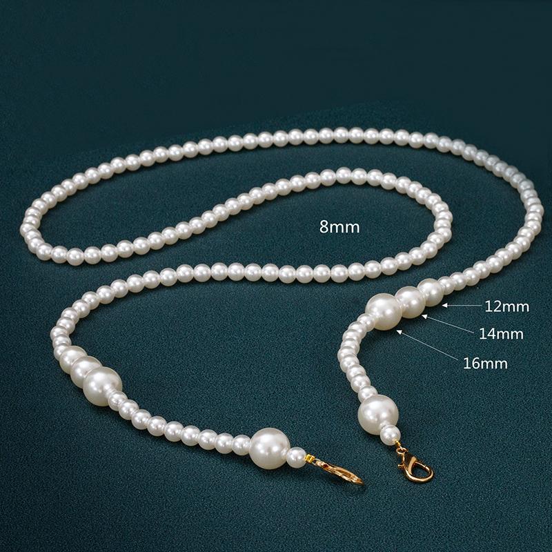 Cute 100-120Cm Purse Pearl Strap Beaded Chain Replacement Bag Pearl Chain Diy Bag Accessory Handbag