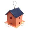 Large Capacity House Shape Bird Feeder Squirrel Proof Leak-Proof Bird Feeding Station Windproof Metal Hanging Bird Feeder
