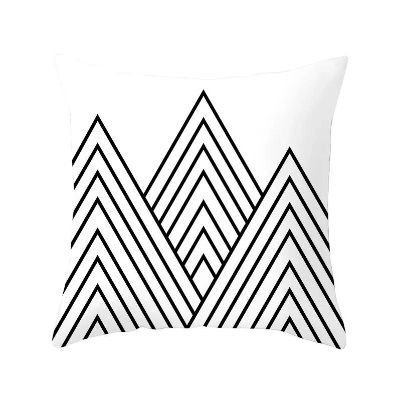 

Черно-белый геометрический узор наволочка полиэстер диванная обивка наволочка домашний декор 45x45cm