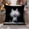 Simple Cartoon Furry Cat Pattern Pillow Case Comfort Sofa Bed Silky elegant Invisible zipper Decorative cushion cover
