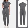 Ladies' Comfortable And Casual Solid Color Short Sleeved Pants Protective Suit Set