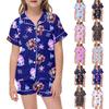 Kinder Schlafanzug-Set mit Druck - Kurzarm & Shorts Nachtwäsche