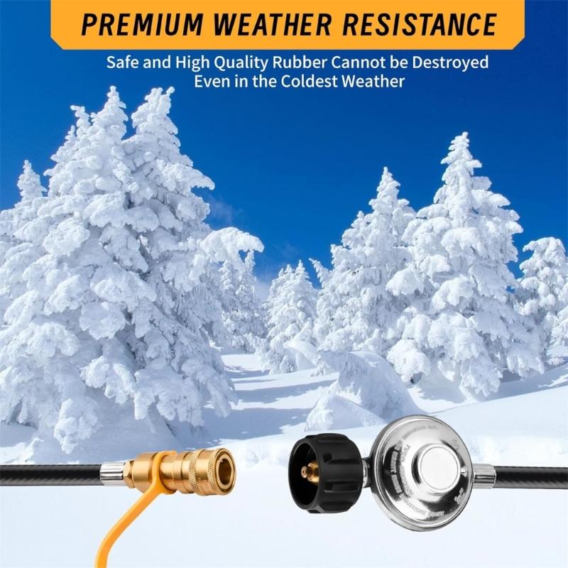 Quick Connect Fittings Flexible 12ft Hose with 1/4 Ball Quick Connector Quick Connect Hose for Home and Outdoor Use