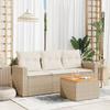 VidaXL Garden Lounge Set with Cushions 4 Pcs, Patio Sofas, Patio Furniture Set, Outdoor Furniture, Beige 3256324