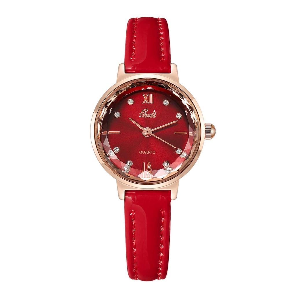 Gedi Korean Petite Brown Women's Luxury Diamond-Set Quartz Watch