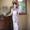 1011 summer new long sleeveless young girl fashion improvement daily cheongsam temperament thin national style