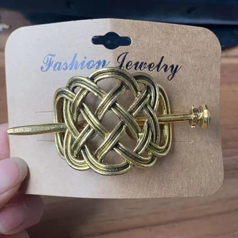 

Viking Celtic Knot Alloy Hairpin: Retro Ethnic Style Hair Clip Accessory
