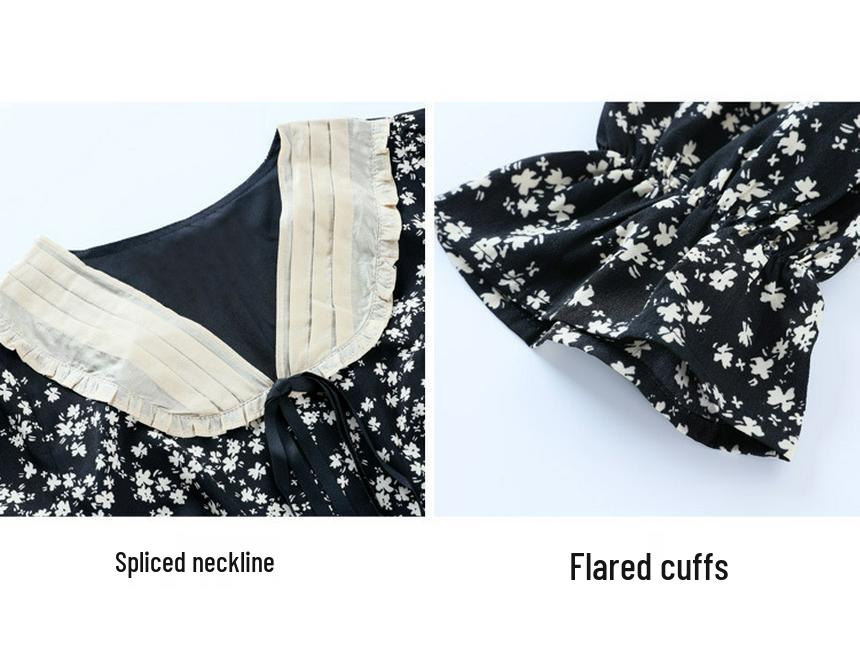 French Retro Fairy-Inspired Slim-Fit Floral Midi Dress for Women
