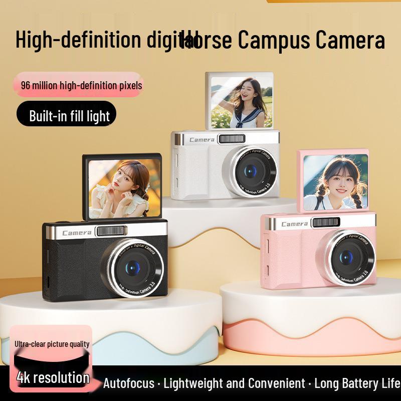 4K Retro Flip Screen Digital Vlog Camera for Students