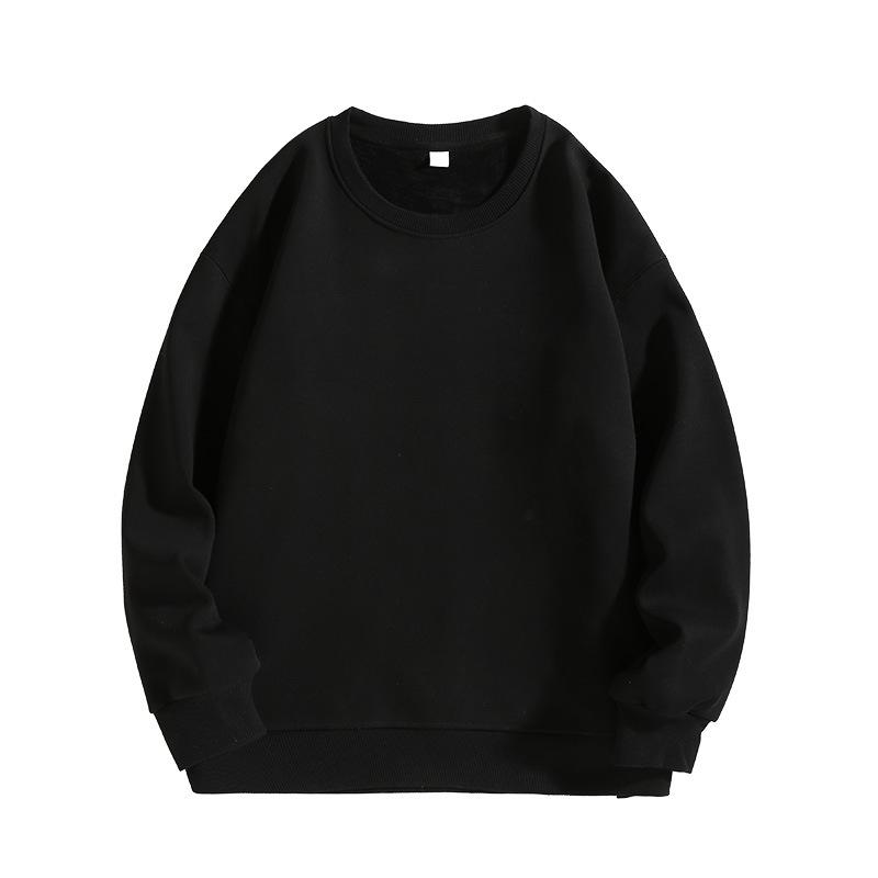 Men's Women's 100% Cotton Oversized Winter Clothes Plus Velvet Top Blouse Long Sleeve T-Shirts Pullovers Sweatshirts For Men