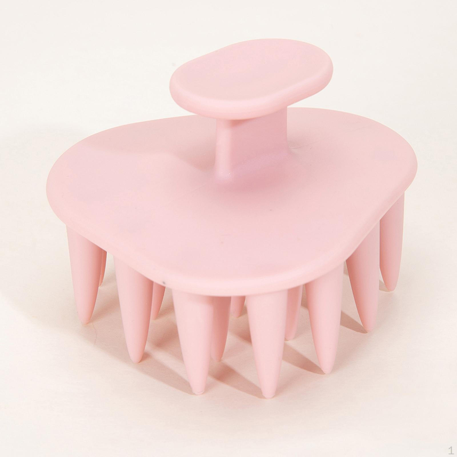 

Массажер для кожи головы для влажной и сухой глубокой очистки. Удобная щетка для шампуня. Уход за волосами. розовый