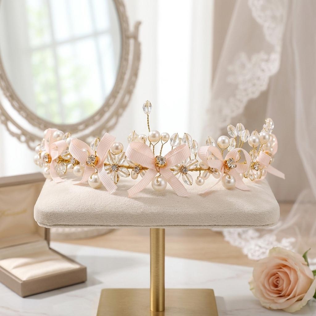 Bridal Crystal Beaded Headband Hand-made Hair Accessories For Chinese Wedding Ceremony