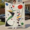 1PC Abstract ArtOutdoor Flannel Blanket - Soft Plush Decor for Picnics, Camping, Bedroom, Playroom, Office, or Lunch Break 1246A