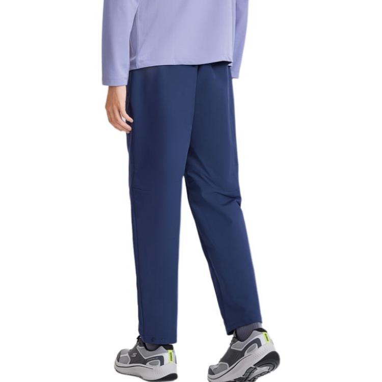 Skechers Comfortable Solid Color Straight Leg Outdoor Casual Pants Men Bottoms Blue P424M078-00DU