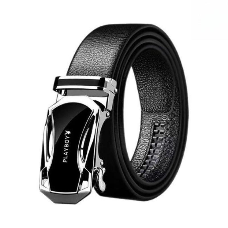 Playboy Men's Genuine Leather Automatic Buckle Belt - Business & Casual Fashion
