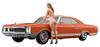 Hasegawa 1966 American Coupe Type B Girls Figure Plastic Model SP413 1/24 w/Blonde