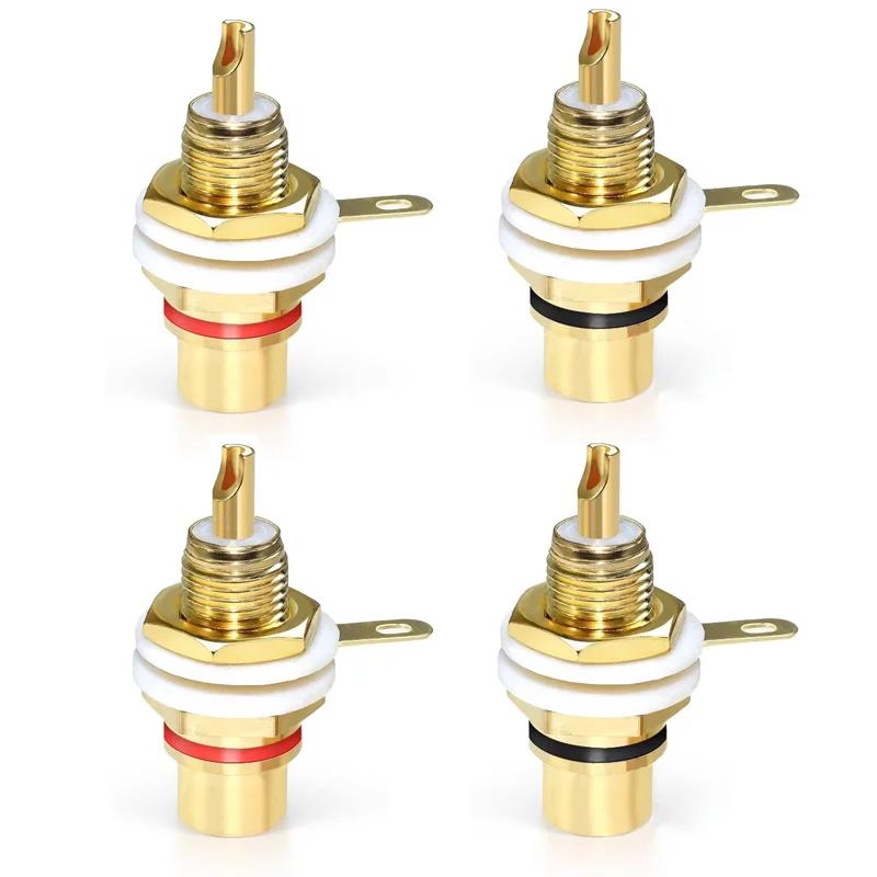

4/8/16Pcs Gold Plated 3.5mm AV Plug RCA Female Socket Lotus Connector Adapter Audio Terminal Plug for Chassis Panel Mount