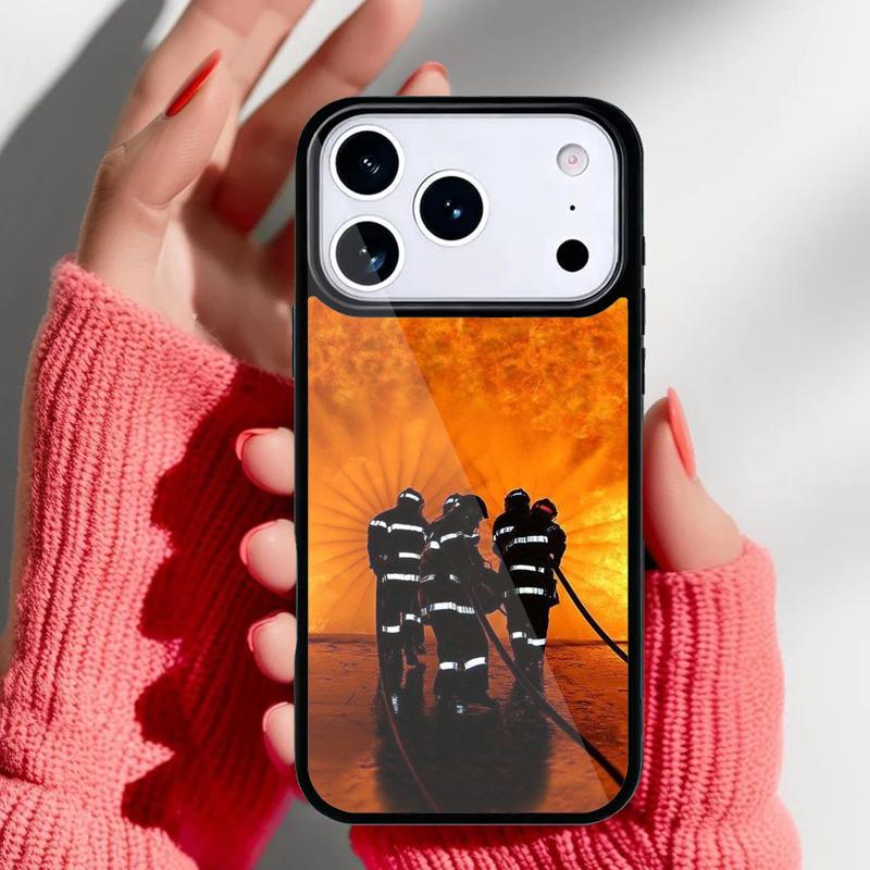 Firefighter Heroes Fireman soft Phone Case for iPhone 17 16 15 14 13 Pro Max Back Cover for 12 11 Pro Coque iPhone 13 Pro Max