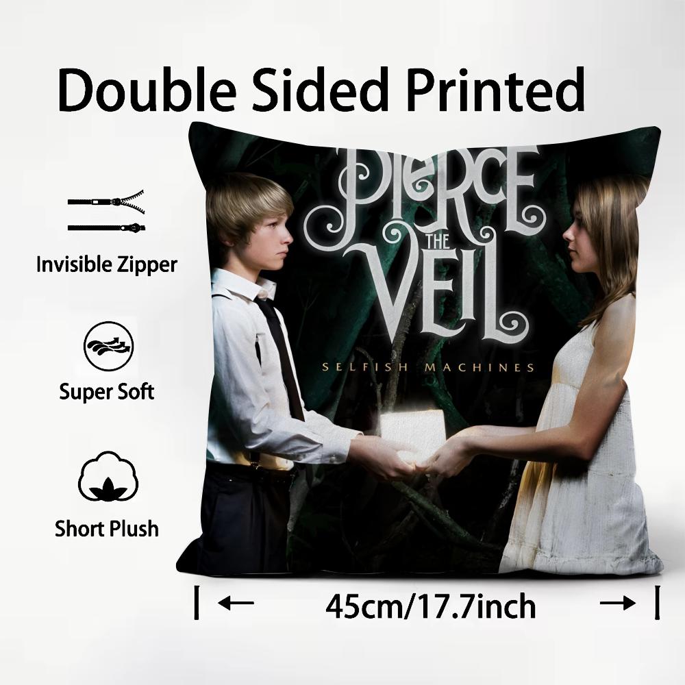 American Rock P-Pierce The Veil Cushion Cover Pattern Printed Pillowcase for Living Room Sofa Cushion Cover & Bedroom Decor
