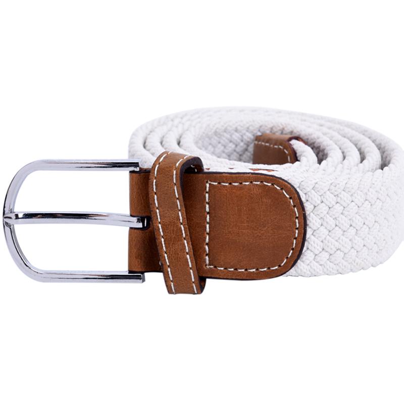 

Эластичный плетеный ремень, универсальная пряжка, эластичные брюки, повседневный парусиновый ремень 3.5cm x105cm белый