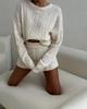 European and American women's clothing new knitted casual sweater shorts set