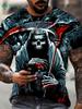 Retro skull 3D print men's T-shirt, summer street style men's top, fashionable round neck short-sleeved T-shirt, new loose fit men's clothing.