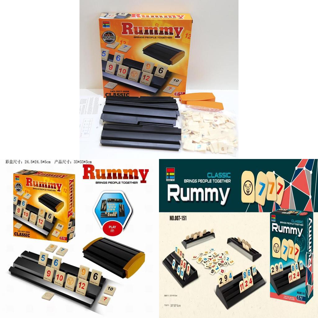 Rummy Number Card Game With Plastic Material For Family Fun And Brain Development
