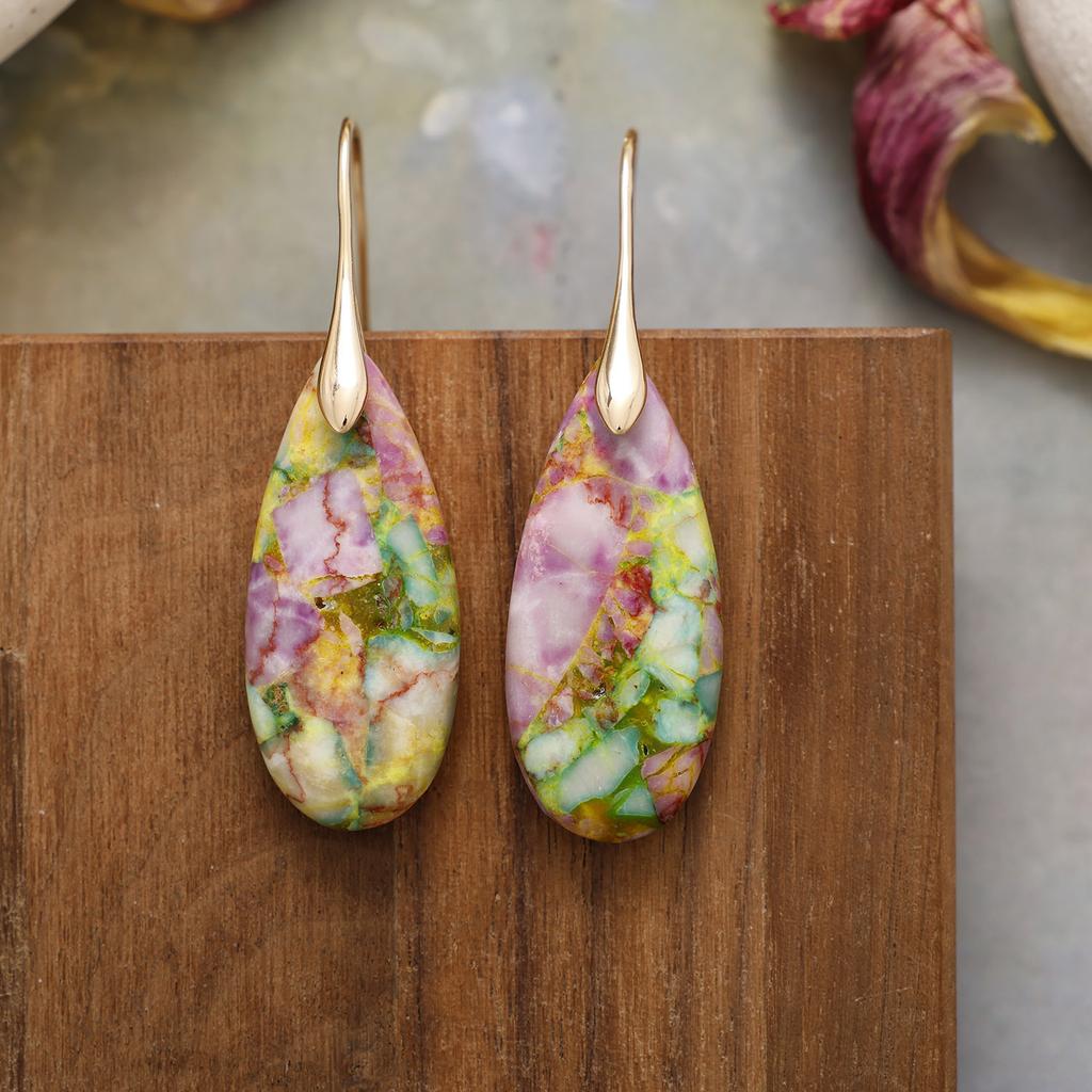 Premium Bohemian Emperor Stone Drop Pendant Earrings Popular I Jewelry Jewelry