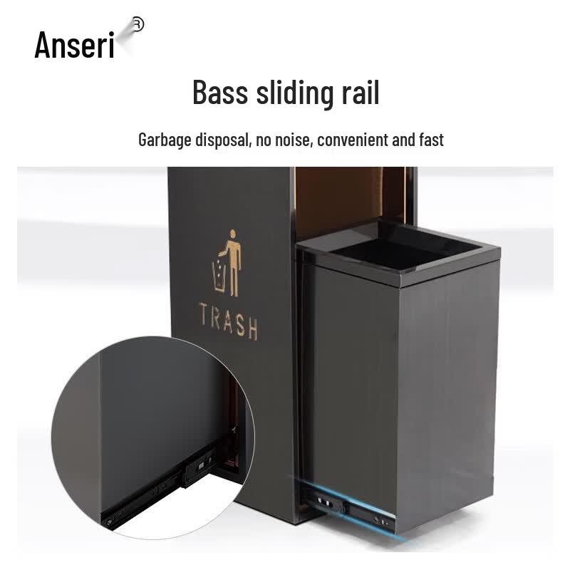 Ancai Rui Stainless Steel Hotel Trash Can with Ashtray