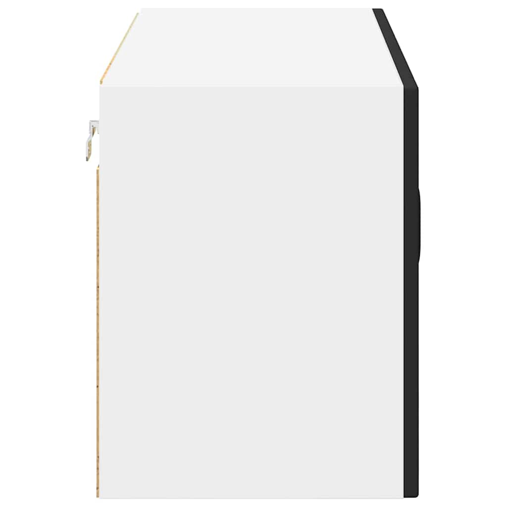 Wall Mounted Glass Cabinet LUCCA Black 80 X 31 X 40 Cm Particleboard
