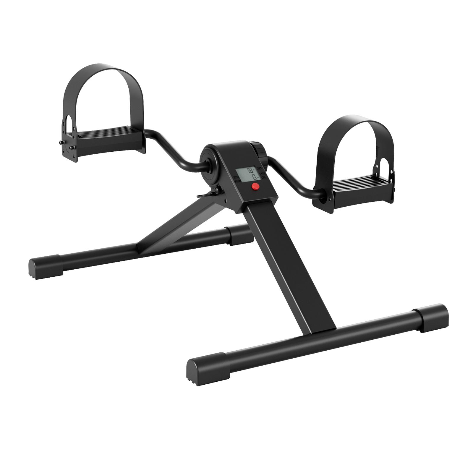 Under Desk Bike Pedal Mini Exercise Bike with Electronic Display for Indoor Leg and Arm Recovery Folding Pedal Exerciser чёрный