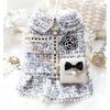 Pink Pearl Luxury Brand Classic Design Pet Clothes Winter Small Dog Dress With Snack Bag