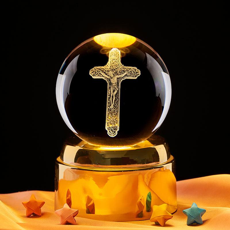 Crystal Ball Ornament Gift for Festivals - Boyfriend to Girlfriend Display Stand