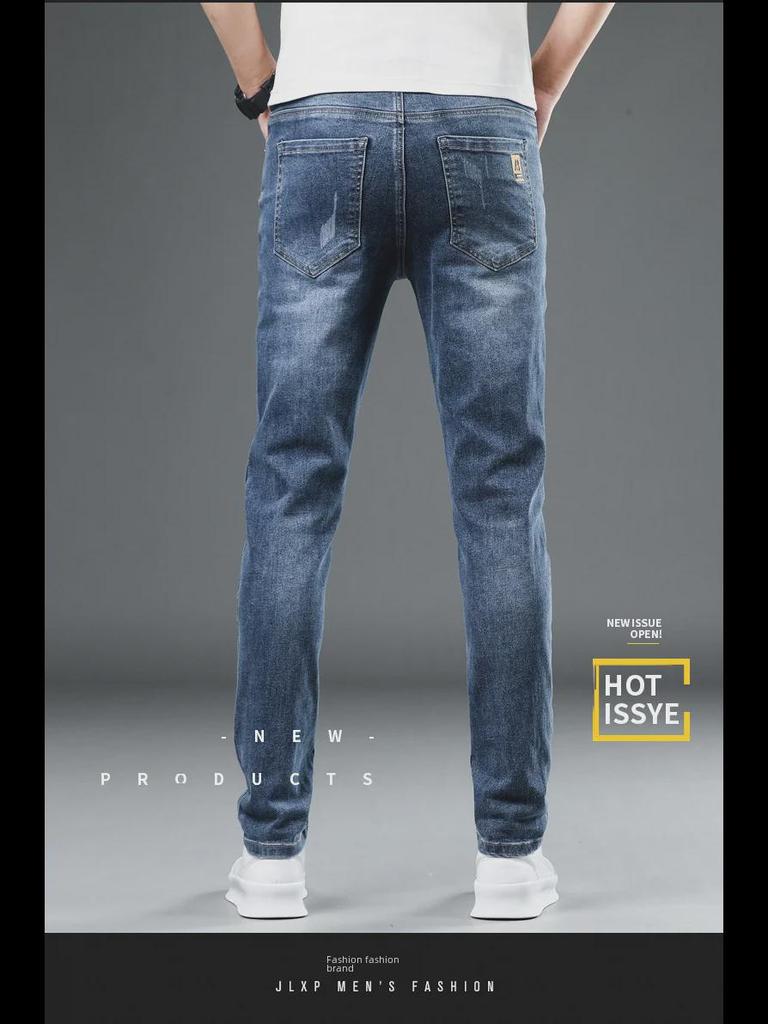 Men's Slim Straight Jeans - Fashion Brand, Versatile for Spring To Autumn, Regular Fit, Long Pants, 2023 Edition.