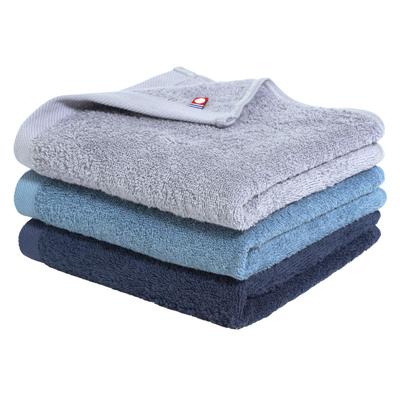 Imabari Towel Face Towel Smoky 34 X 80 Made In Simple and Lightweight 3-Piece Set Blue, Navy, Gray. Approx. Cm. 100% Cotton. Japan. Design.