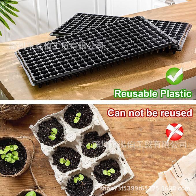 Plastic Seedling Tray with 200 Cells for Gardening Nursery Grid Planting Tray Propagation Tray for Seed Starting and Plant Growth