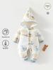 180g Thick Padded Hooded Baby Jumpsuit for Autumn/Winter - Warm Cotton Romper for Boys & Girls