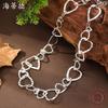 New exaggerated hollow love ring long necklace, women's fashion high-end heart-shaped sweater chain