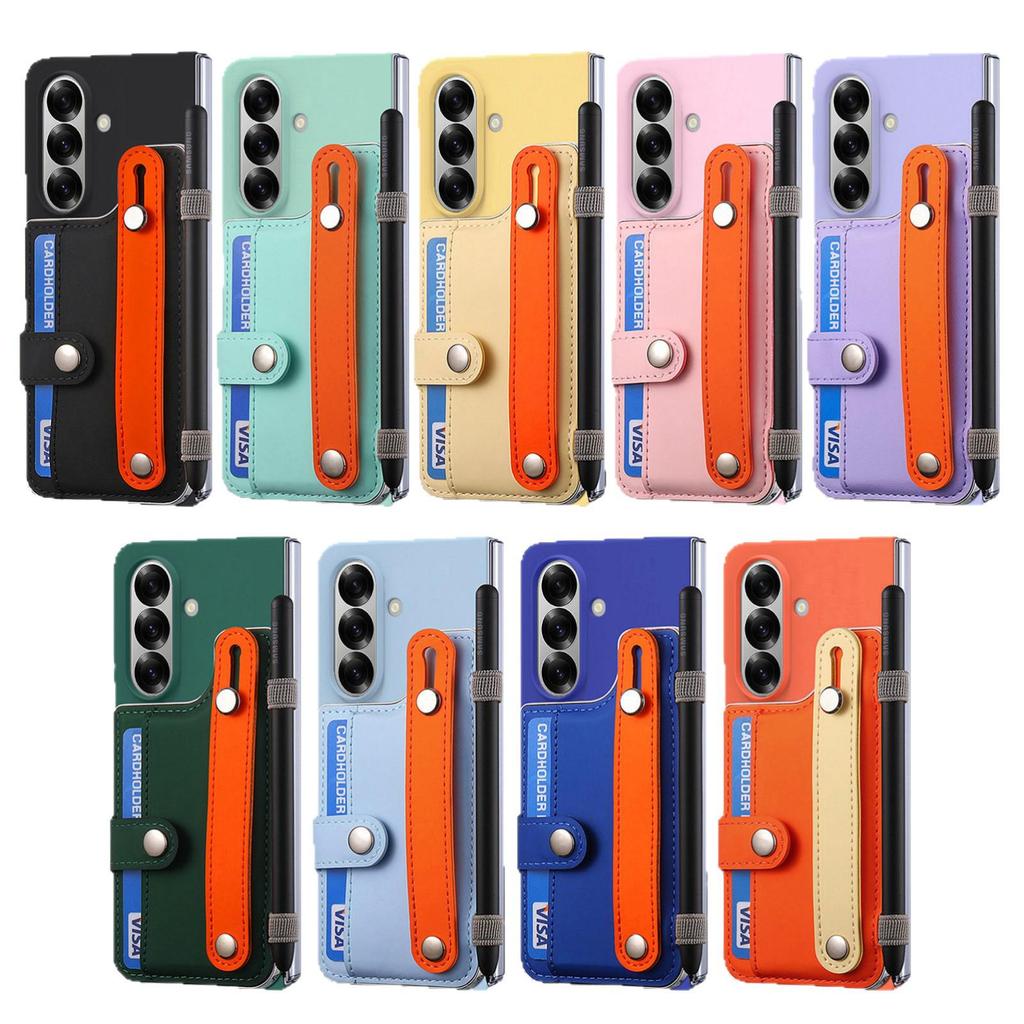 Samsung Z Fold7 Cross-Border Wristband Card Holder Case - Skin-Feel PC Shell with Integrated Film for Z Fold6