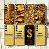 Money Gold A-Art Phone Case For Samsung Galaxy A73,A72,A71,A70,A53,A52,A51,Others Soft Black Cover
