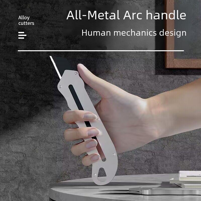 Heavy-Duty Stainless Steel Utility Knife - Large Industrial Grade Box Cutter