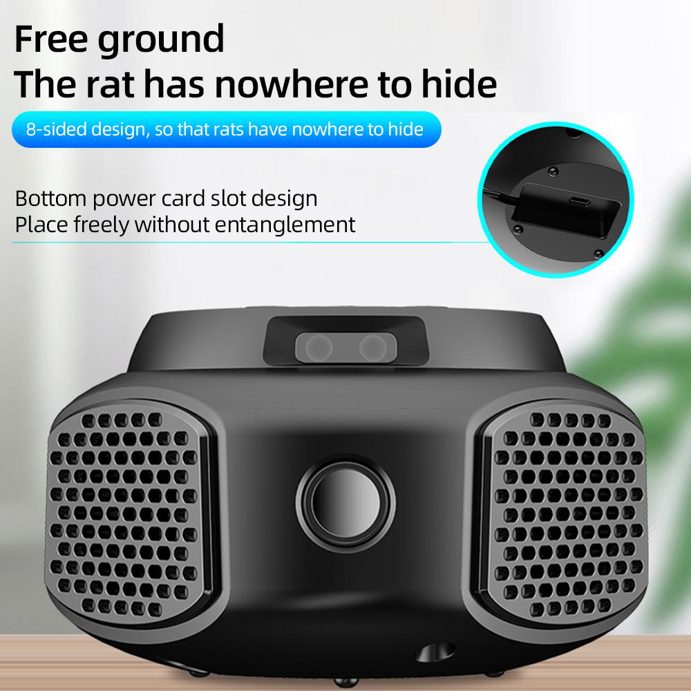 Ultrasonic Rodent Repellent 4-in-1 360 Degrees Electronic Rat Repeller Effectively Repel Flies Cockroaches Mosquitoes for Indoor