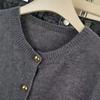 Autumn and winter new fashion short-sleeved knitted cardigan women's versatile crew neck button sweater jacket platform supply chain