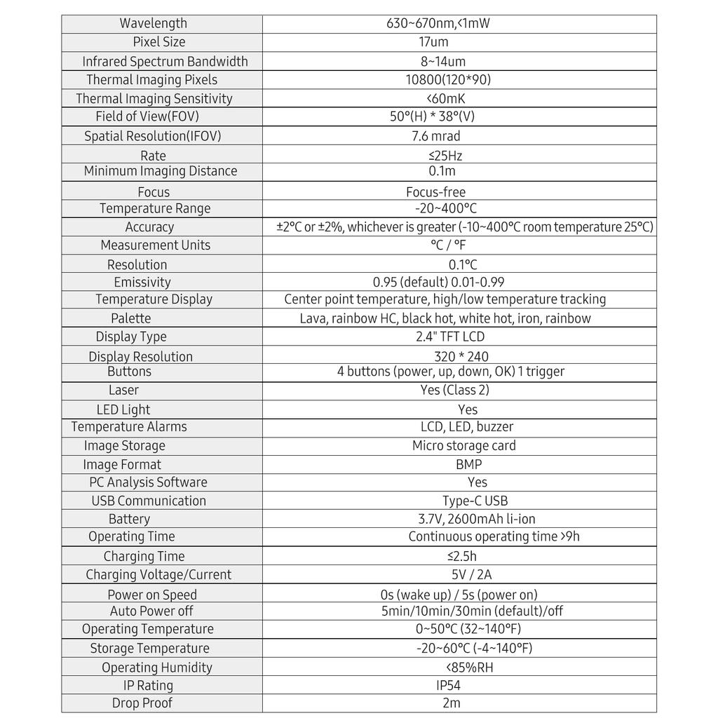 UNI-T UTi120S Professionell Infraröd Värmekamera 2,4-tums LCD Digitala Infraröda Bildenheter